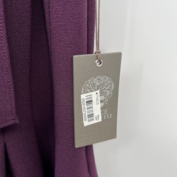 Vince Camuto Women's Bow-Neck Fit Flare Dress in Plum Size 8 - Picture 4 of 5